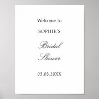 Minimalist Script Bridal Shower Welcome Poster