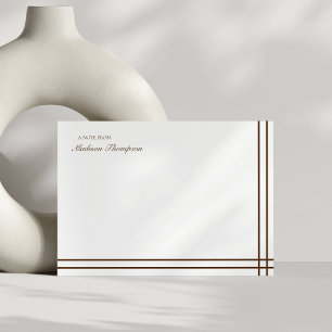 Minimalist Script Brown Double Border Card