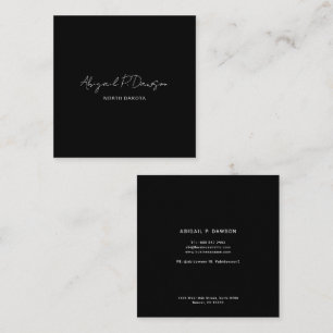 Minimalist Script Company Corporate Custom Square Business Card