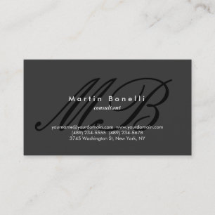 Minimalist Script Consultant Grey Business Card