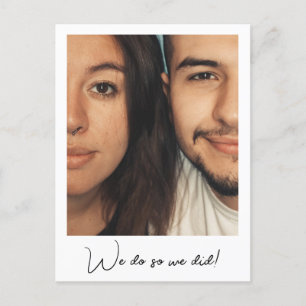 Minimalist Script Custom Message We Eloped Photo Announcement Postcard