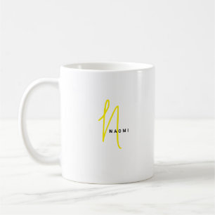 Minimalist Script   Custom Monogram and Name Coffee Mug