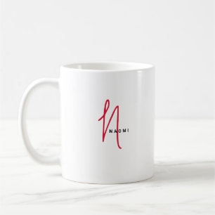 Minimalist Script Custom Monogram and Name Coffee Mug