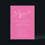 Minimalist Script Cute Hot Pink Modern Bat Mitzvah Invitation<br><div class="desc">Custom Minimalist Script Classic Cute Hot Pink Modern Bat Mitzvah Invitation</div>