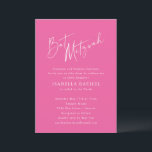 Minimalist Script Cute Hot Pink Modern Bat Mitzvah Invitation<br><div class="desc">Custom Minimalist Script Classic Cute Hot Pink Modern Bat Mitzvah Invitation</div>