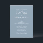 Minimalist Script Dusty Blue Modern Bat Mitzvah Invitation<br><div class="desc">Custom Minimalist Script Dusty Blue Modern Bat Mitzvah Invitation</div>