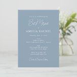 Minimalist Script Dusty Blue Modern Bat Mitzvah Invitation<br><div class="desc">Custom Minimalist Script Dusty Blue Modern Bat Mitzvah Invitation</div>