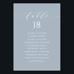 Minimalist Script Dusty Blue Wedding Seating Plan Table Number<br><div class="desc">Elevate your event with our customisable table cards featuring minimalist typography. Designed to seamlessly blend with any decor, these modern table cards offer a stylish and personal touch to your special occasion. Whether you're celebrating a wedding, birthday, graduation, baby shower, or any other memorable event, our table cards can be...</div>