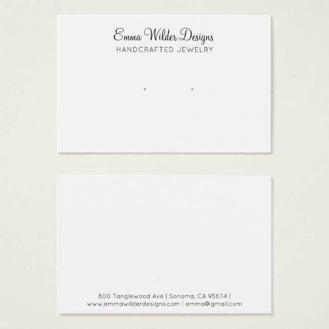 Minimalist Script Earring Display Card (Front & Back)