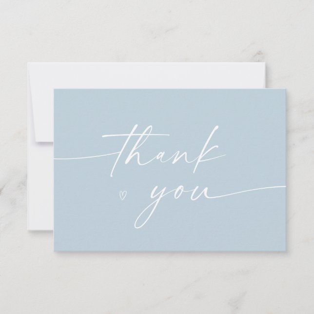Minimalist Script Elegant Thank You Card (Front)