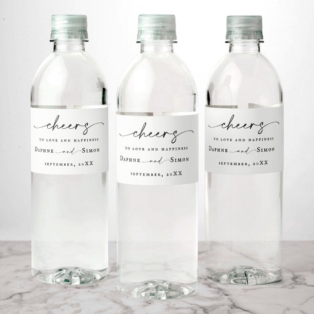 Minimalist Script ELLE Water Bottle Label (Creator Uploaded)