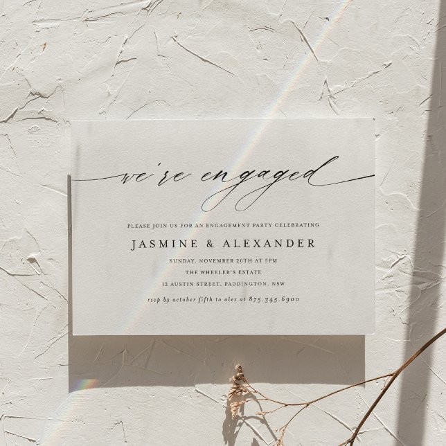 Minimalist Script Engagement Party Invitation (Creator Uploaded)