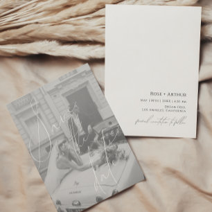 Minimalist Script Flat Save the date Card