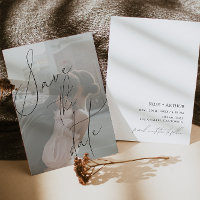 Minimalist Script Flat Save the date Card