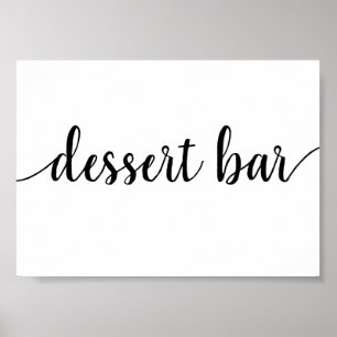 Minimalist Script   Flourish Dessert Bar Sign