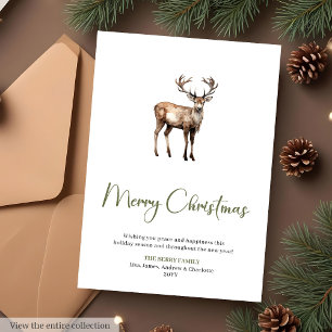 Minimalist Script Font Holiday Christmas Greeting  Card