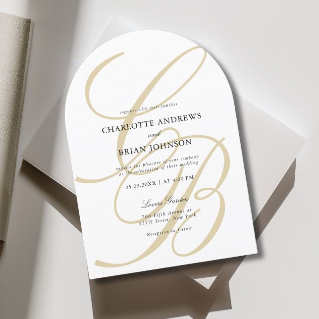 Minimalist Script Font Monogram | Elegant Wedding Invitation (Minimalist Script Font Monogram | Elegant Arch Wedding Invitation)