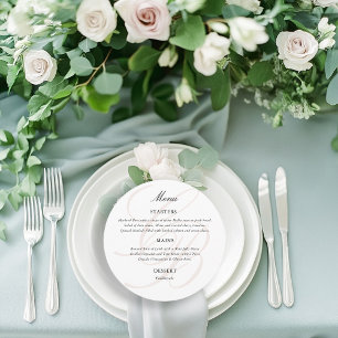 Minimalist Script Font Monogram Elegant Wedding Menu