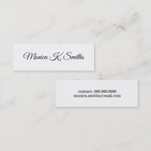 minimalist script-font-style elegant & modern mini business card
