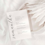 Minimalist Script Font Wedding Menu Card with Name<br><div class="desc">Designed to coordinate with our Minimalist All In One Collection, this customisable matching wedding menu card features a clean and simple layout, with simple font. For more advanced customisation of this design, e.g. changing layout, font or text size please click the "CUSTOMIZE" button above. Please contact me for any questions!...</div>