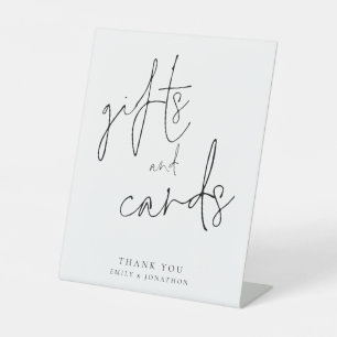 Minimalist Script Gifts Cards Wedding Any Colour Pedestal Sign