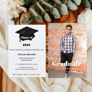 Minimalist script  graduation invitation