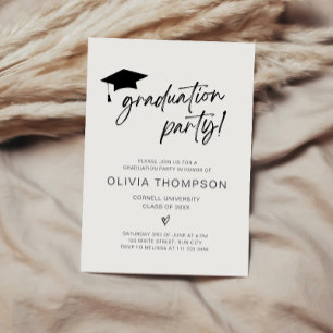 Minimalist Script Graduation Invitation