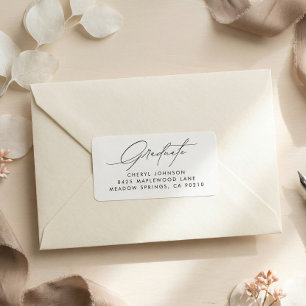 Minimalist Script Graduation Return Address Label