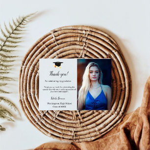 Minimalist  Script graduation thank you message Card