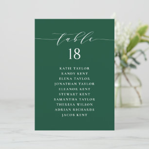 Minimalist Script Green Seating Plan Table Number