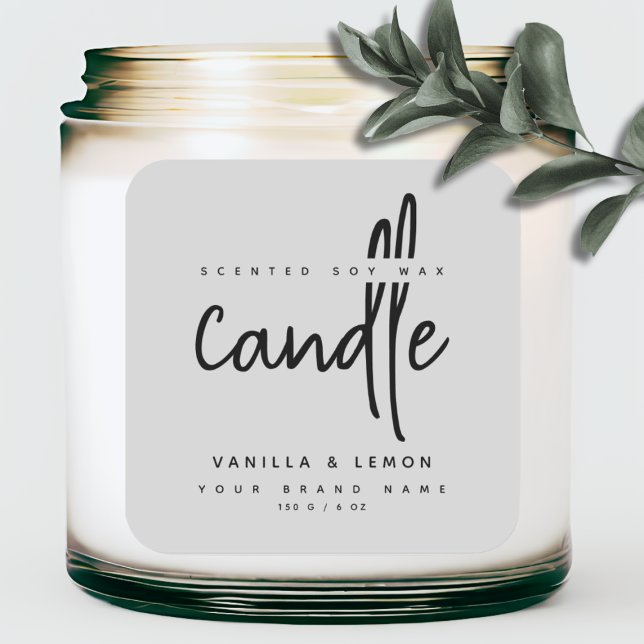 Minimalist script grey product label sticker (Creator Uploaded)