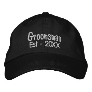 Minimalist Script Groomsman Groom Team Gifts Embroidered Hat