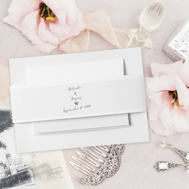 Minimalist Script Hand Written Typography Wedding Invitation Belly Band (Minimalist Script Hand Written Typography Wedding Invitation Belly Band)