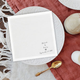 Minimalist Script Hand Written Typography Wedding Napkin