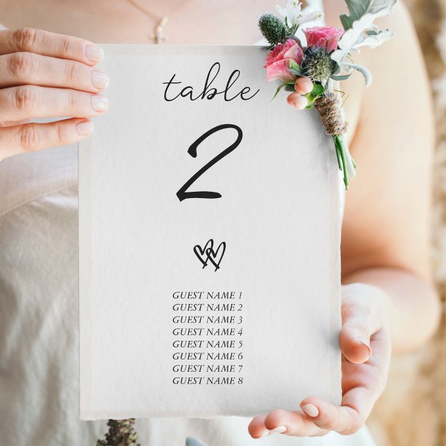 Minimalist Script Hand Written Typography Wedding Table Number (Minimalist Script Hand Written Typography Wedding Table Number)