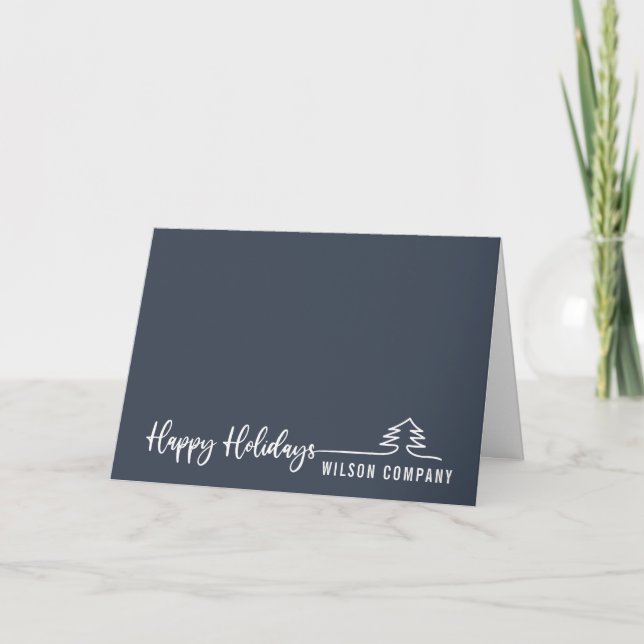 Minimalist script Happy holidays corporate Holiday Card (Front)
