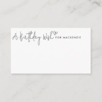 Minimalist Script & Heart Birthday Wish Jar Card