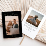 Minimalist Script Heart Wedding Photo Card<br><div class="desc">Minimalistic and elegant wedding thank you card featuring hand lettered script with a heart. You can add a photo on the front and back along with your message.</div>
