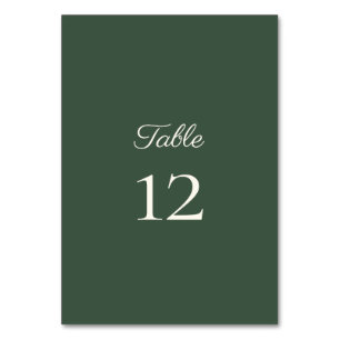 Minimalist Script Highland Moss Green Table Number