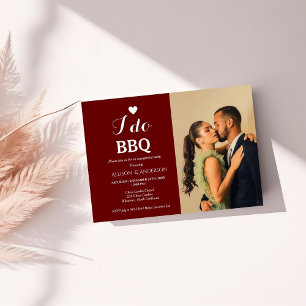 Minimalist script i do bbq engagement party  invitation