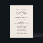 Minimalist Script Ivory Cream Modern Bat Mitzvah Invitation<br><div class="desc">Custom Minimalist Script Ivory Cream Modern Bat Mitzvah Invitation</div>