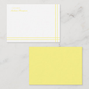 Minimalist Script Light Yellow Double Border Card