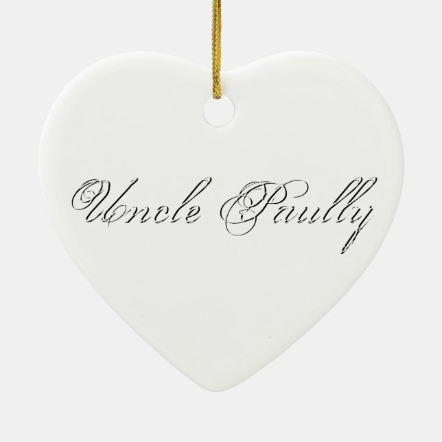 Minimalist Script Lovely 3d Monogram Ceramic Tree Decoration (Back)