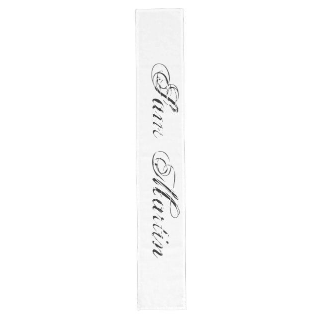 Minimalist Script Lovely 3d Monogram Long Table Runner (Front)