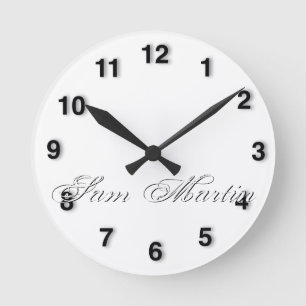 Minimalist Script Lovely 3d Monogram Round Clock