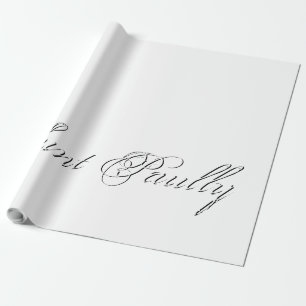Minimalist Script Lovely 3d Monogram Wrapping Paper