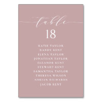 Minimalist Script Mauve Wedding Seating Plan