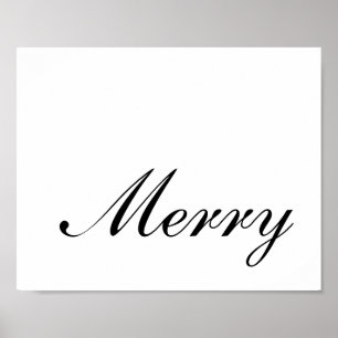 Minimalist Script Merry  Poster