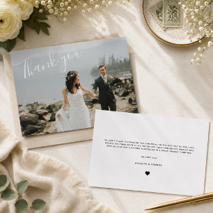 Minimalist Script Modern Chic Script Calligraphy Thank You Card