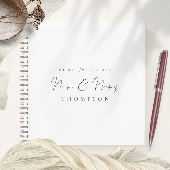 Minimalist Script Mr Mrs Wedding Guest Book (Creator Uploaded)